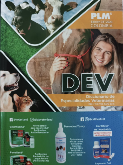 Libro: PLM VETERINARIO 2023.Diccionario de Especialidades Veterinarias. DEV 2023. PLM Edición 33. Colombia
