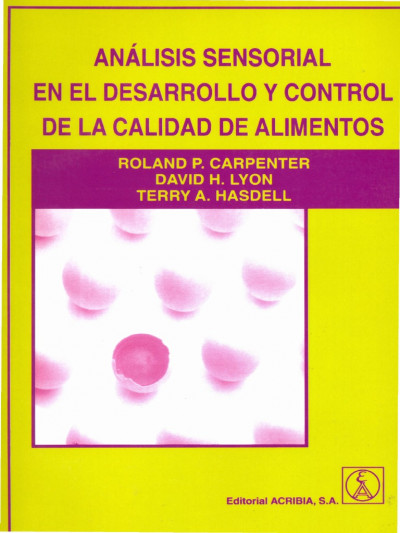 Libro: Análisis Sensorial en Desarrollo y Control de la Calidad de Alimentos